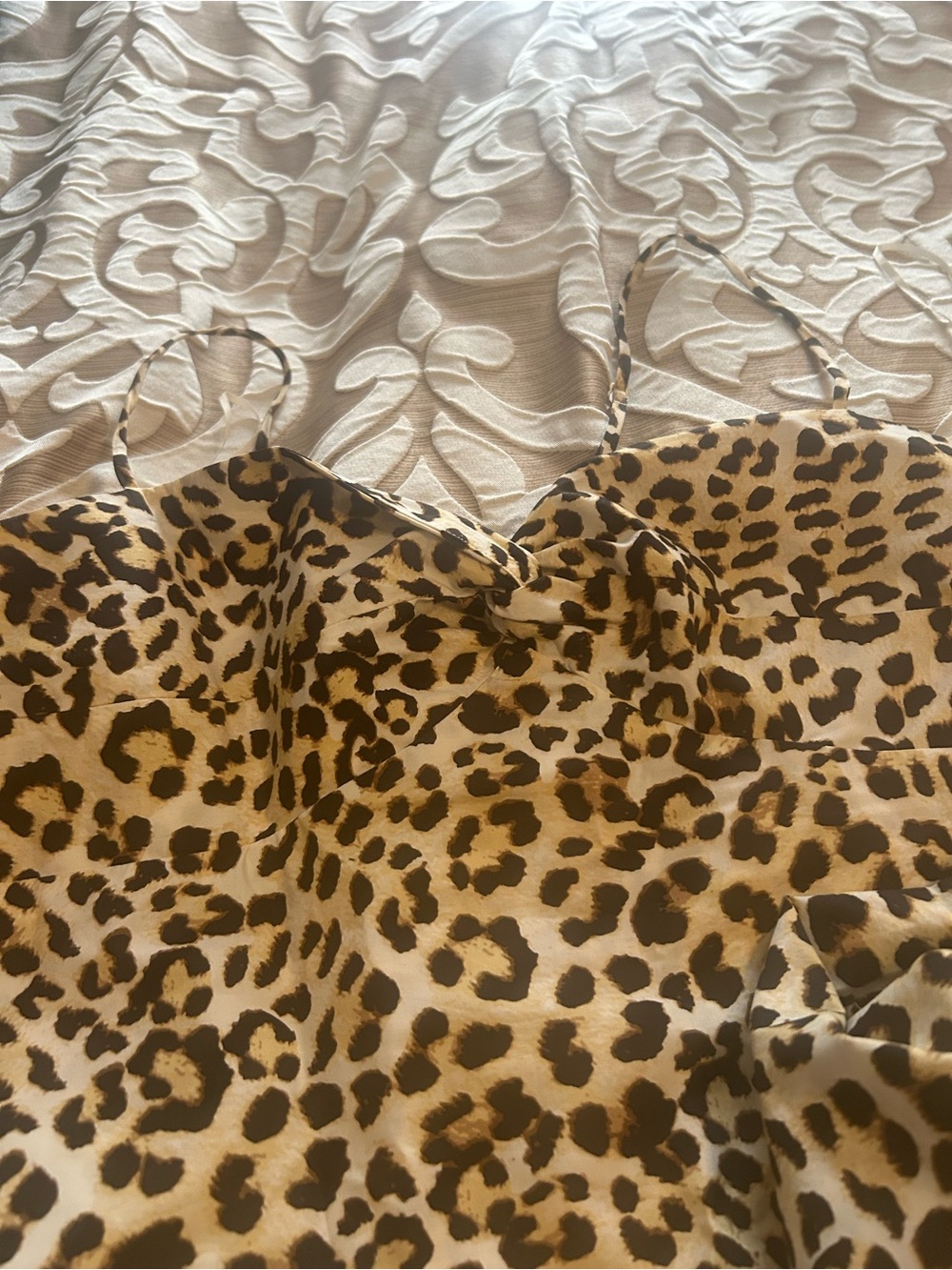 Express Leopard Print Slip Dress in Brown and Black